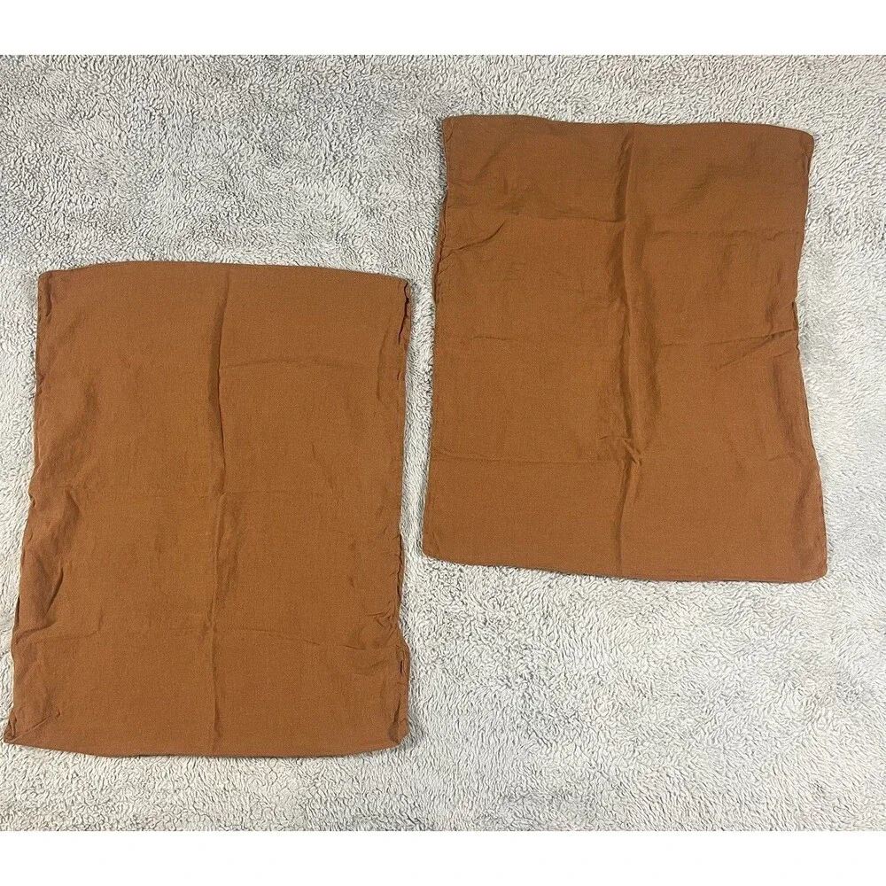 Parachute Terra Burnt Orange Queen Fitted Sheet Two Standard Pillowcovers Shams